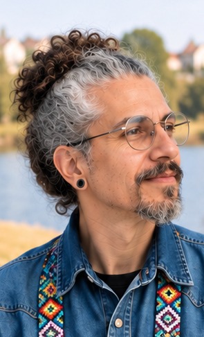Carlos Iván i jeansskjorta utomhus vid vattnet