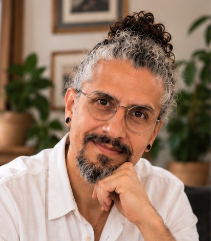 Carlos Iván i vit skjorta, tittar in i kameran